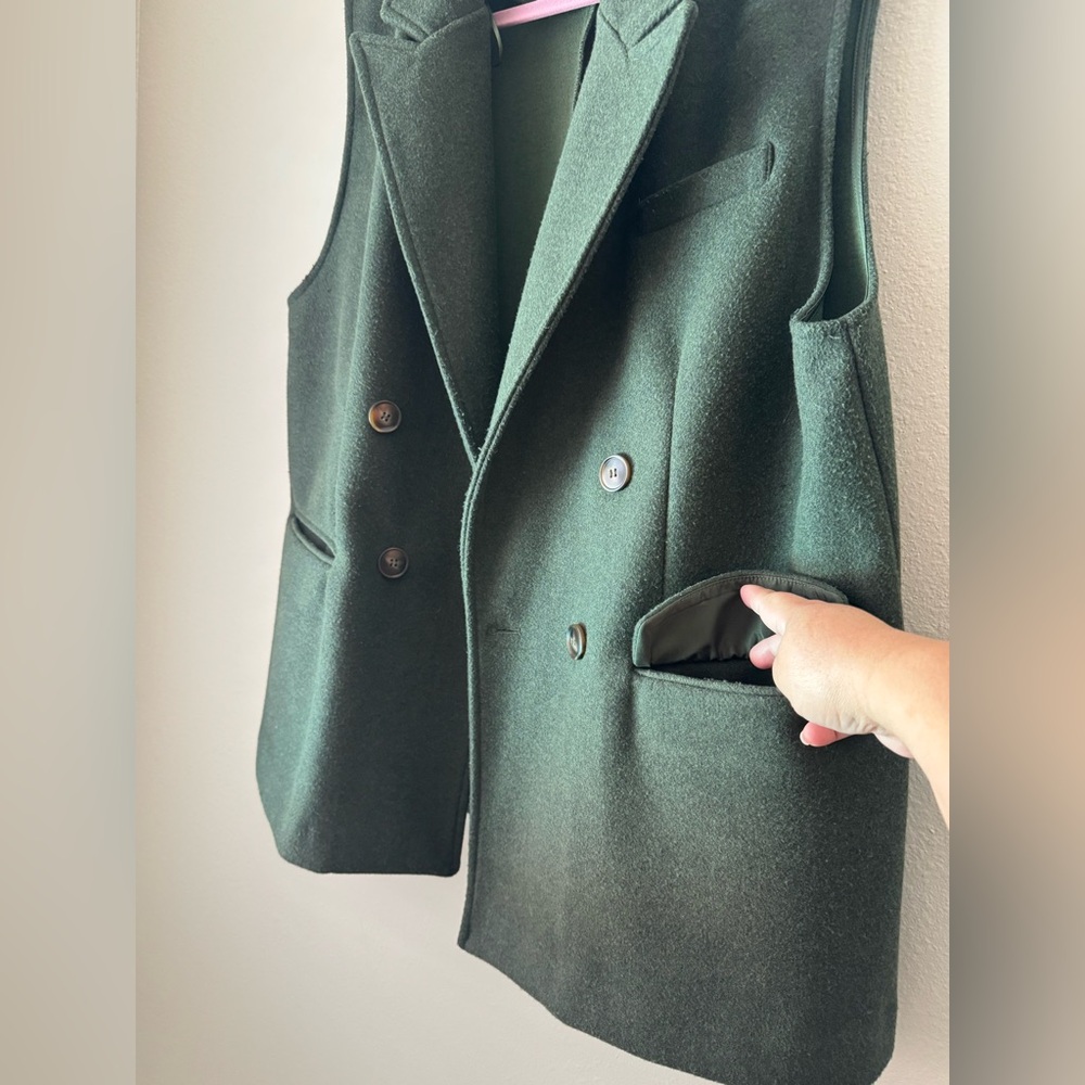 Zara Woman’s Forest Green Wool Blazer - Picture 4 of 9